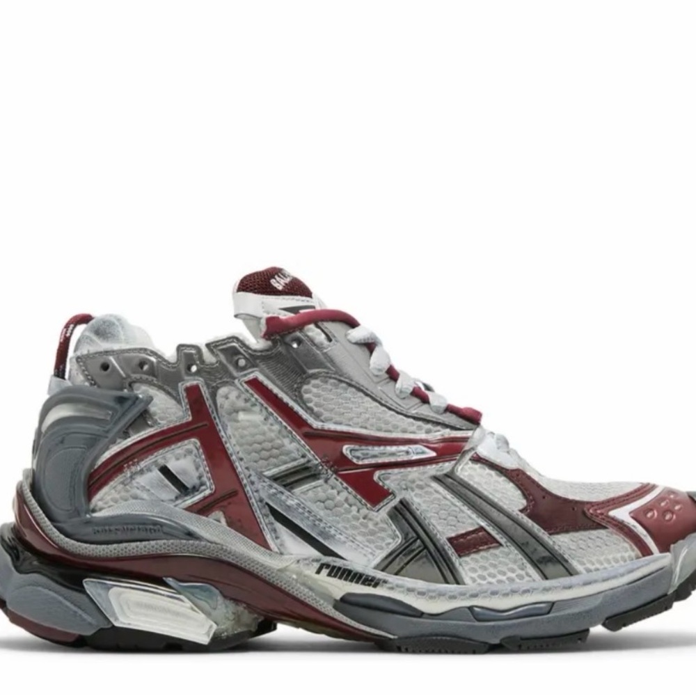 Balenciaga Burgundy and White Sneakers - Picture 10 of 10